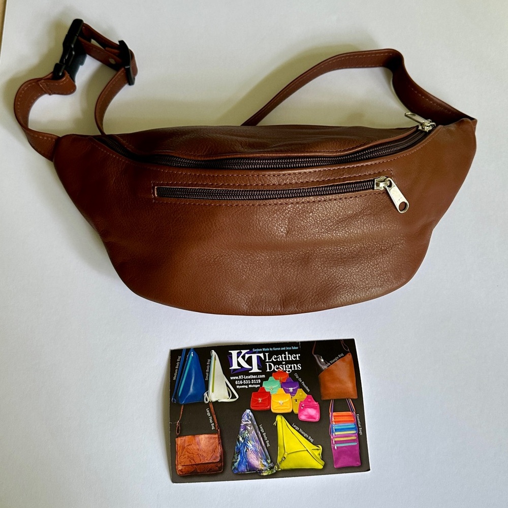 KT Leather Designs Brown Waist Bag